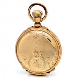 14K Gold Hunter Case Waltham Pocket Watch | Antique CA1883