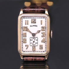 1931 Vintage Illinois Rectangular-Shaped Gold-Filled Watch