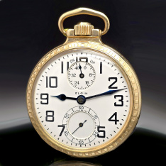 Elgin B.W. Raymond Railroad Pocket Watch with Wind Indicator | CA1926, 21 Jewel, 16 Size