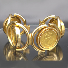 English (British) Full Sovereign Coins Bracelet | 18K Yellow Gold Bezel Set