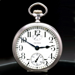 Waltham Vanguard Railroad Pocket Watch | 23 Jewel, Up/Down Wind Indicator, Silver Case