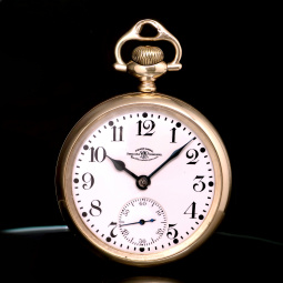 Ball Waltham Railroad Pocket Watch CA 1920 | 21 Jewels, 16 Size, Yellow Gold Filled