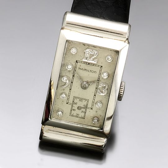 HAMILTON PLATINUM DIAMOND DIAL LUXURY DRESS WATCH CA1938 ashlandwatches