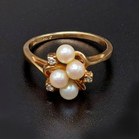 10k Gold Pearl popular Ring